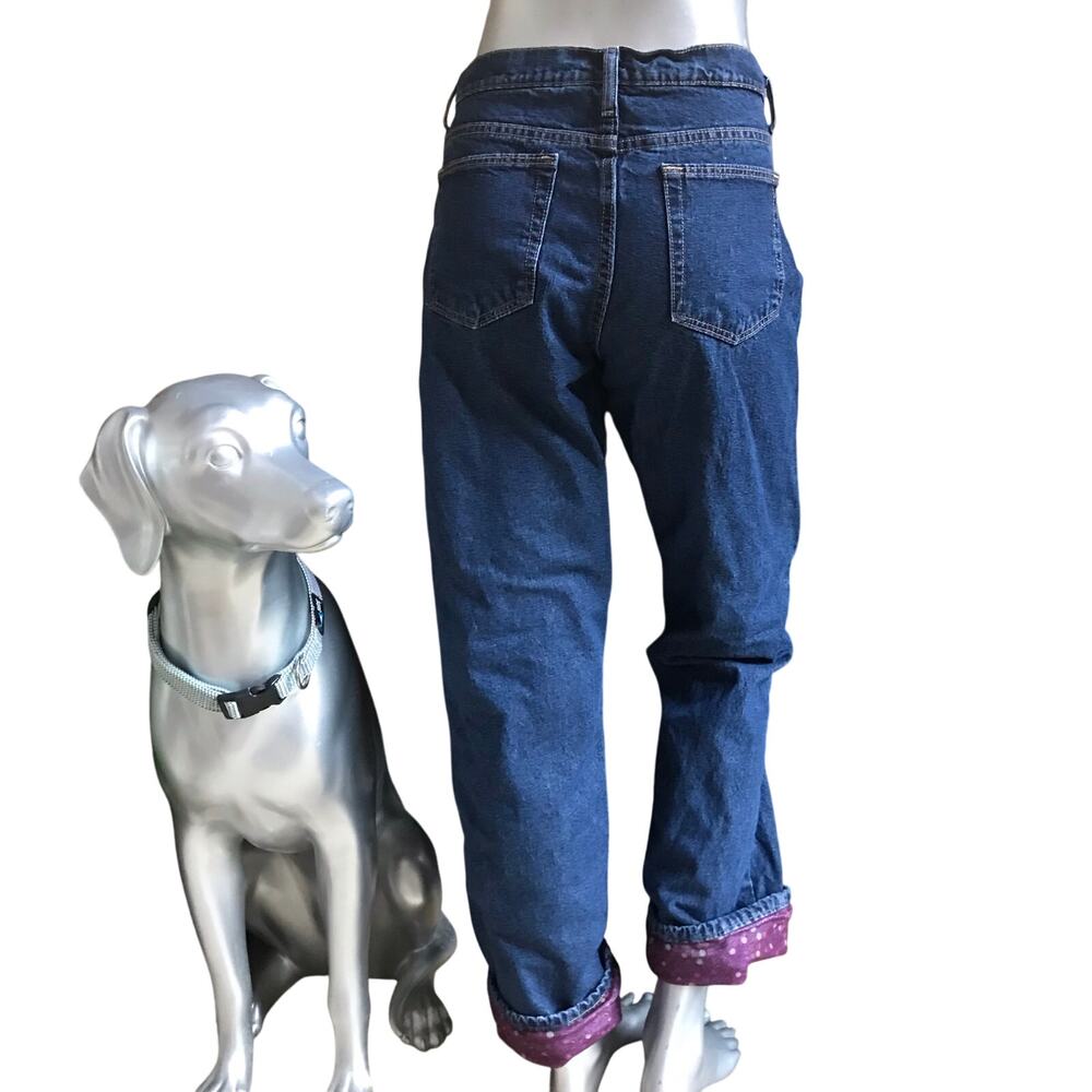 Cabela's Flannel Lined  Purple Polka Dot Jeans Women’s Size 12 R